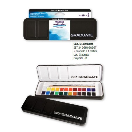 Daler-Rowney Graduate set acquerelli 24 mezze godet