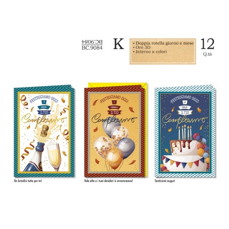 Biglietti Maschili Rotella 12pz CROMO BC9084
