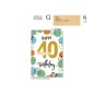 Cromo Biglietti Buon compleanno 40 anni multicolor 6pz NU9028 Cromo Biglietti Buon compleanno 40 anni multicolor 6pz NU9028