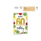 Cromo Biglietti Buon Compleanno 60 anni multicolor 6pz NU9030 Cromo Biglietti Buon Compleanno 60 anni multicolor 6pz NU9030