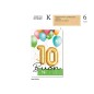 Cromo Biglietti Buon compleanno 10 anni palloncini 6pz NU8067 Cromo Biglietti Buon compleanno 10 anni palloncini 6pz NU8067