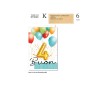 Cromo Biglietti Buon Compleanno 4 anni palloncini 6pz NU8061 Cromo Biglietti Buon Compleanno 4 anni palloncini 6pz NU8061