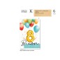 Cromo Biglietti Buon Compleanno 8 anni palloncino 6pz NU8065 Cromo Biglietti Buon Compleanno 8 anni palloncino 6pz NU8065