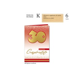 Biglietti Numeri applicazione Palloncino 30 -6pz NU9032