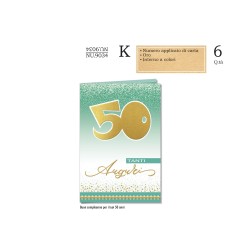 Biglietti Numeri applicazione Palloncino 50 -6pz NU9034