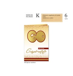 Biglietti Numeri applicazione Palloncino 60 6pz CROMO NU9035