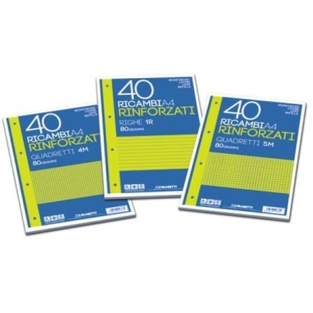 Blasetti ricambi rinforzati A4 80 g rigatura 1R 40 fogli