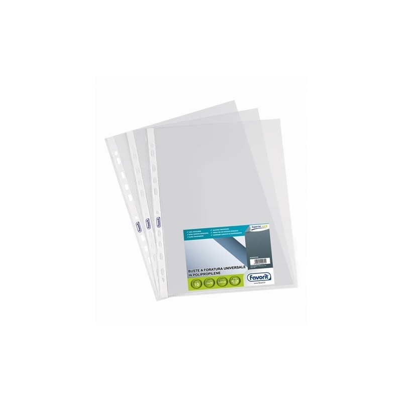FAVORIT Buste a foratura universale lucide 35x50cm 10pz. 053759 FAVORIT Buste a foratura universale lucide 35x50cm 10pz. 053759