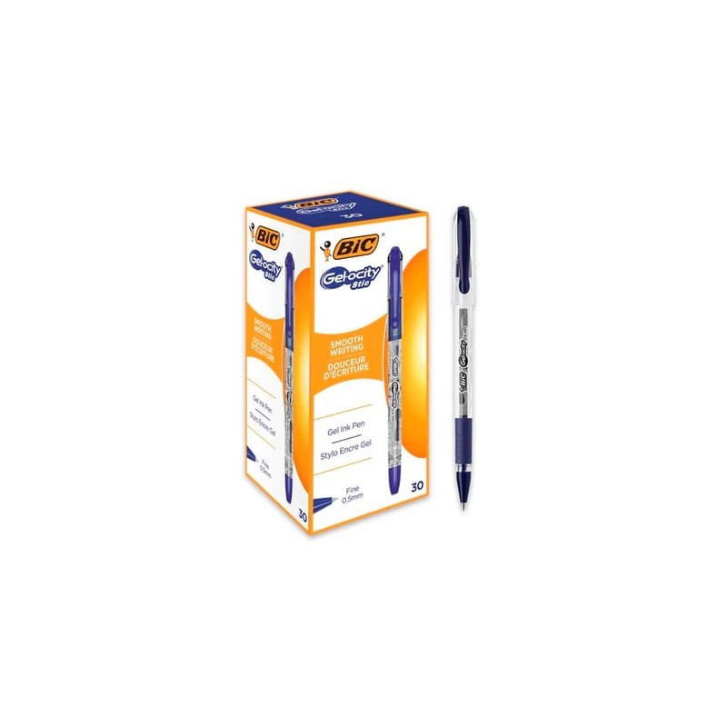 BIC Gelocity Stic Penna Gel Blu 0,5 mm Confezione da 30 1010265 BIC Gelocity Stic Penna Gel Blu 0,5 mm Confezione da 30 1010265