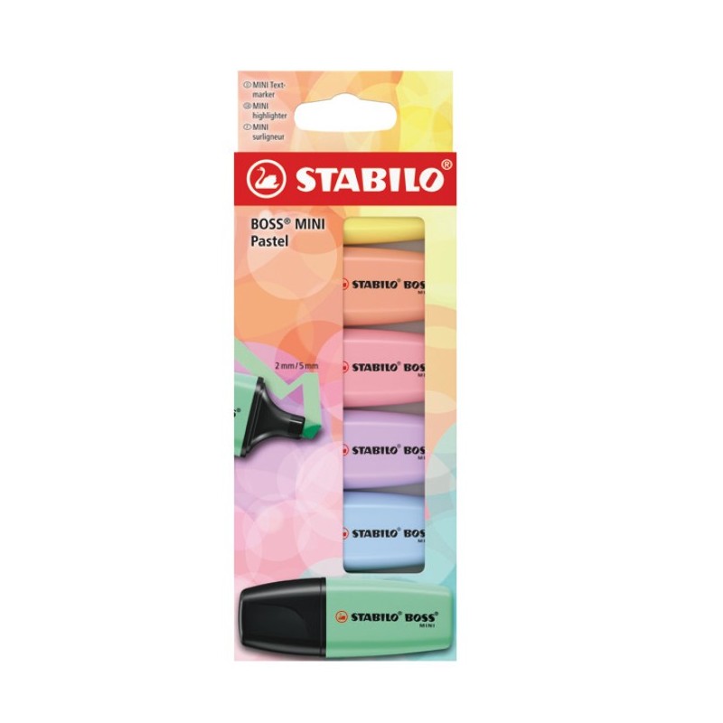 Stabilo Boss Mini Pastel 6 mini evidenziatori colori pastello 07/6-2-01 Stabilo Boss Mini Pastel 6 mini evidenziatori colori pastello 07/6-2-01