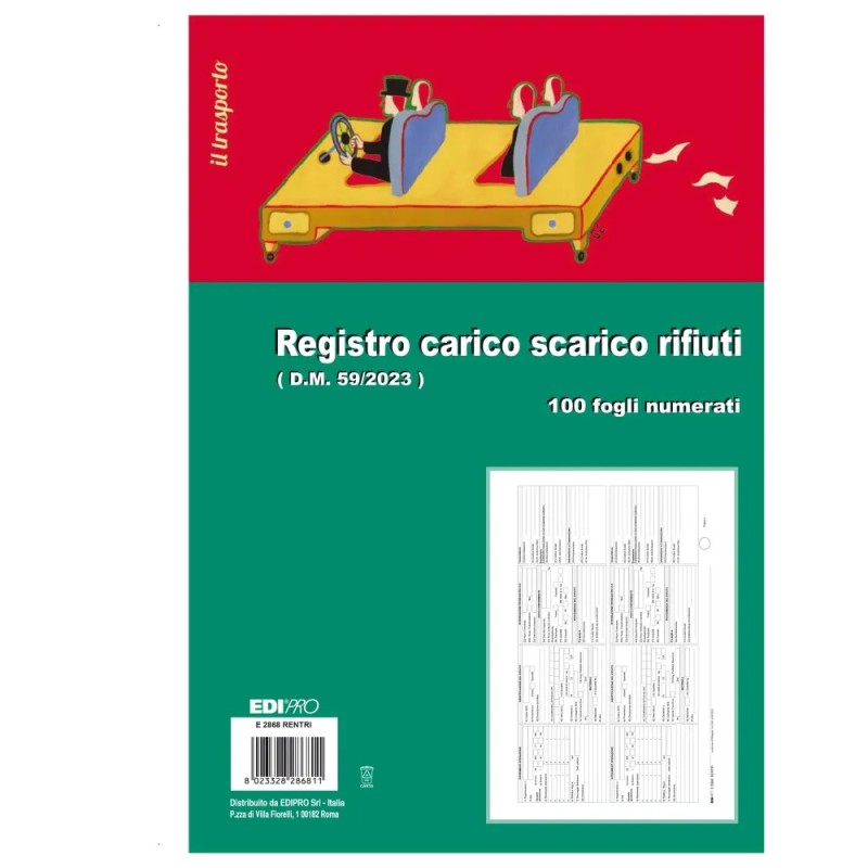Blocco carico/scarico rifiuti detentori Modello A 100 pagine Edipro - E2868RENTRI