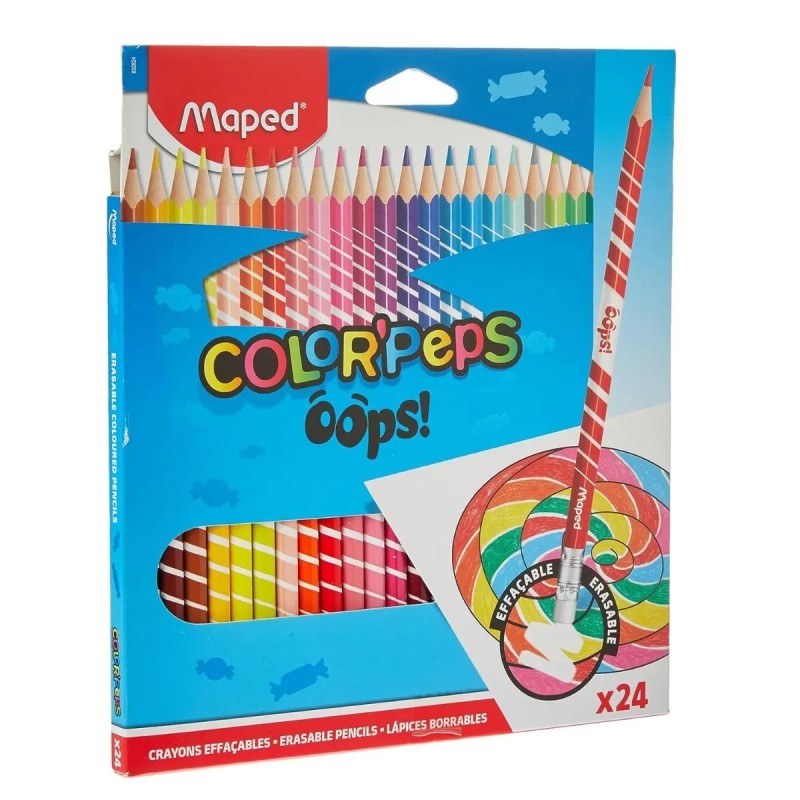 PASTELLI CANCELLABILI OOPS da 24 C/GOMMA COLOR PEPS 832824 PASTELLI CANCELLABILI OOPS da 24 C/GOMMA COLOR PEPS 832824