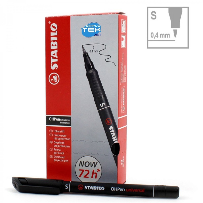 STABILO Penna Marcatore Indelebile OHPen Universal Superfine Nero 841/46 STABILO Penna Marcatore Indelebile OHPen Universal Superfine Nero 841/46