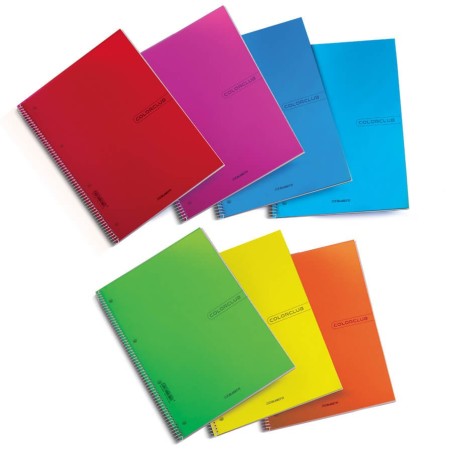 Blasetti Colorclub Spiralato A4 1R 70g 70 fogli 4 fori copertina PPL colori assortiti 3794