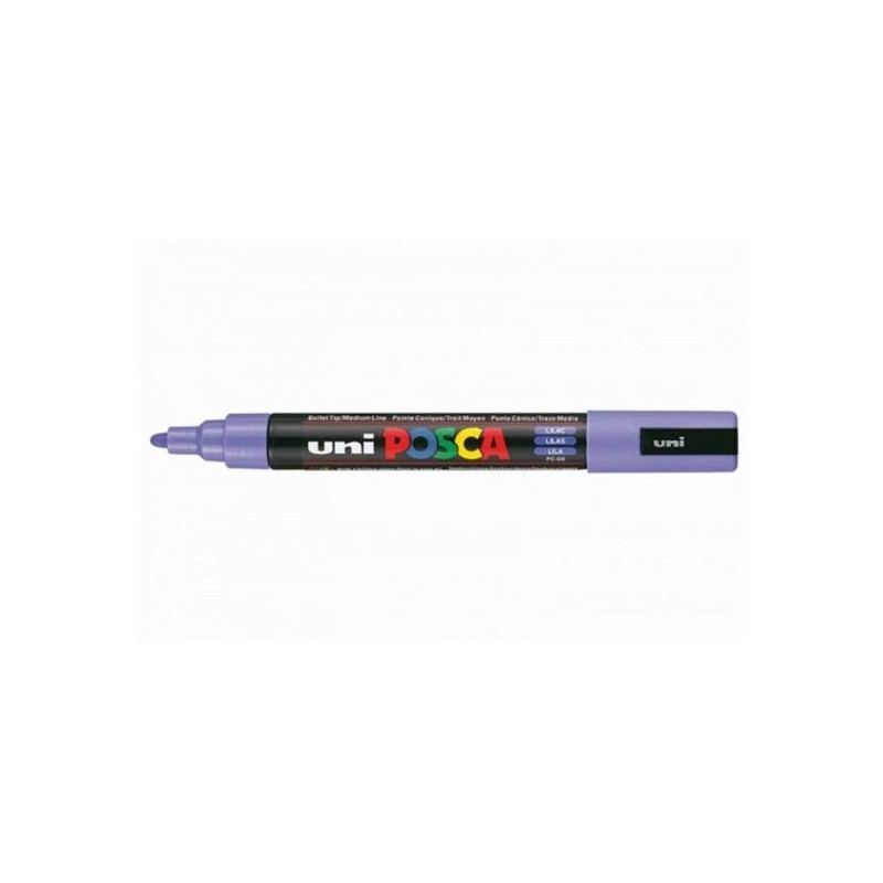 Uni Posca PC-5M Pennarello Marcatore Acrilico a base d'acqua con Punta Conica Media Lilla 6 Pz Uni Posca PC-5M Pennarello Marcatore Acrilico a base d'acqua con Punta Conica Media Lilla 6 Pz