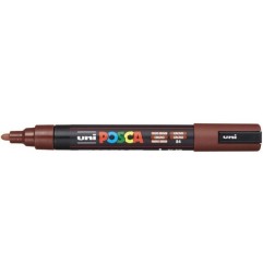 Uni Posca PC-5M Pennarello Marcatore Acrilico a base d'acqua con Punta Conica Media Cacao 6 Pz