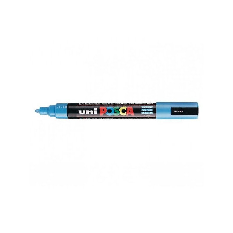 Uni Posca PC-5M Pennarello Marcatore Acrilico a base d'acqua con Punta Conica Media Azzurro 6 Pz Uni Posca PC-5M Pennarello Marcatore Acrilico a base d'acqua con Punta Conica Media Azzurro 6 Pz