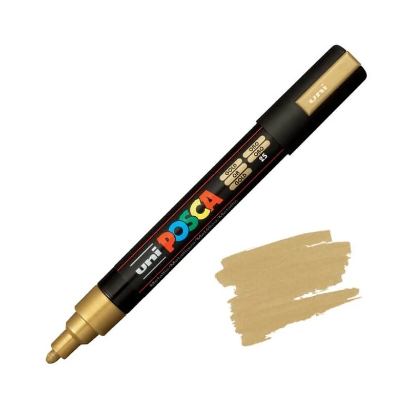 Uni Posca PC-5M Pennarello Marcatore Acrilico a base d'acqua con Punta Conica Media Oro 6 Pz Uni Posca PC-5M Pennarello Marcatore Acrilico a base d'acqua con Punta Conica Media Oro 6 Pz