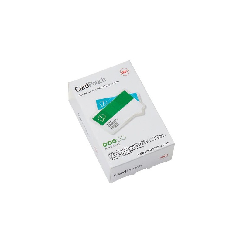 GBC Pouches per Plastificazione Lucida 54x86 mm 2x125 Micron Confezione da 100 3740300