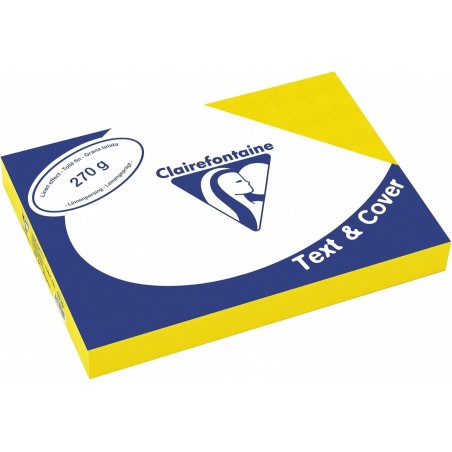 Clairefontaine Text&Cover Copertina per Rilegatura A4 Gialla Tipo Pelle 270 g/m² 2700