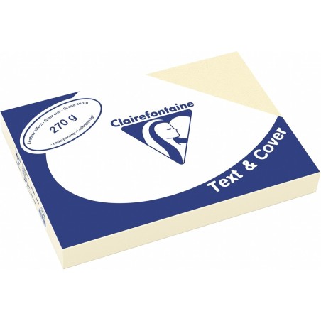 Clairefontaine Text&Cover Copertina per Rilegatura A4 Avorio Tipo Pelle 270 g/m² 100 Fogli 2704