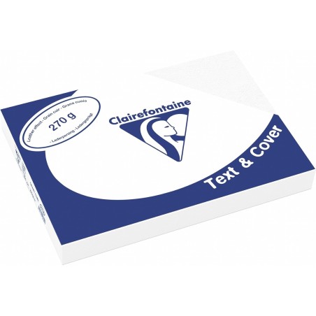 Clairefontaine Text&Cover Copertina per Rilegatura A4 Bianca Tipo Pelle 270 g/m² 100 Fogli 2706