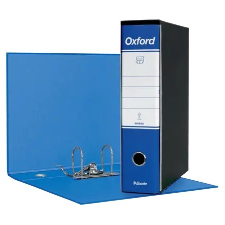 Registratore Esselte Oxford G85 con custodia, formato protocollo 23 x 33, dorso 8 cm, blu - 390785050