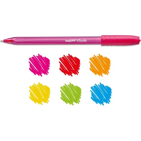 Carioca Fiorella Penna a Sfera con Cappuccio Colori Assortiti Punta 1.0 mm 10 pz 42775