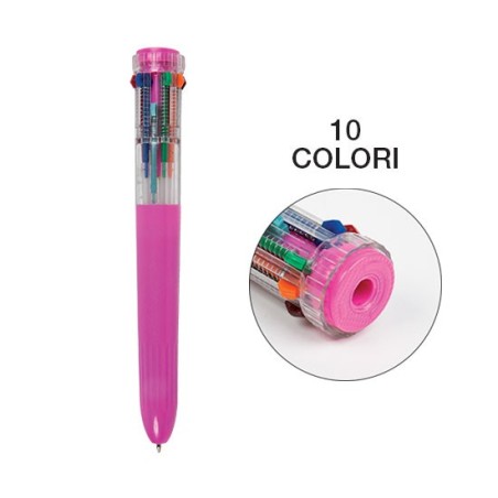 Penna a Sfera Multicolore 10 Colori Punta Media 1 mm 20/122