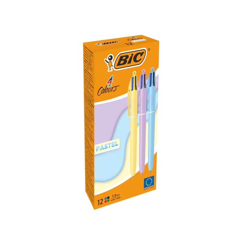 BIC 4 Colours Pastel penna 4 colori punta media 1.0 mm 12 Pz 517320 BIC 4 Colours Pastel penna 4 colori punta media 1.0 mm 12 Pz 517320