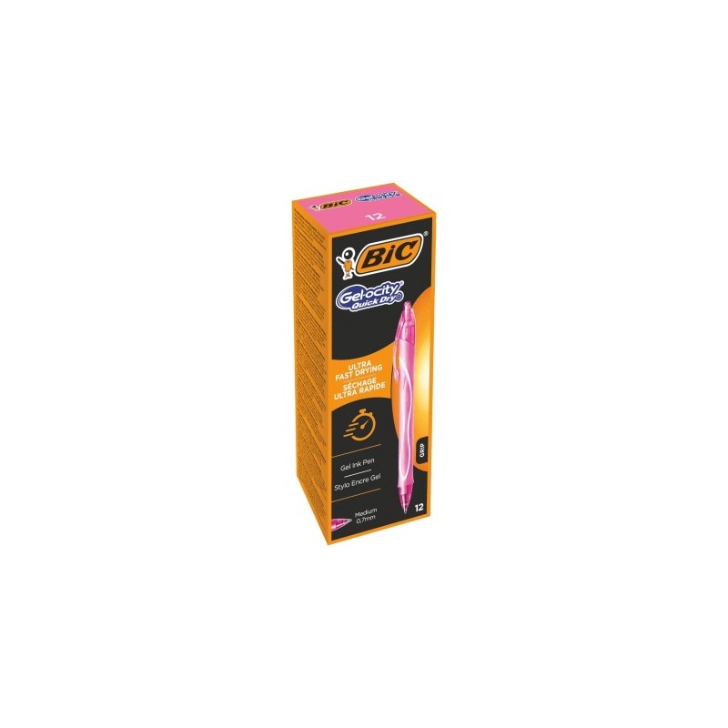 BIC Gel-ocity Quick Dry Penna gel rosa punta media 0,7 mm 12 Pz 964777 BIC Gel-ocity Quick Dry Penna gel rosa punta media 0,7 mm 12 Pz 964777