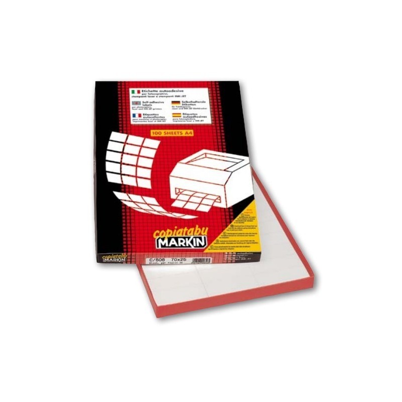 Markin C568 Etichette Adesive Bianche 42×24,75 mm 60 Etichette per Foglio A4 100 Fogli 6000 Etichette Markin C568 Etichette Adesive Bianche 42×24,75 mm 60 Etichette per Foglio A4 100 Fogli 6000 Etichette