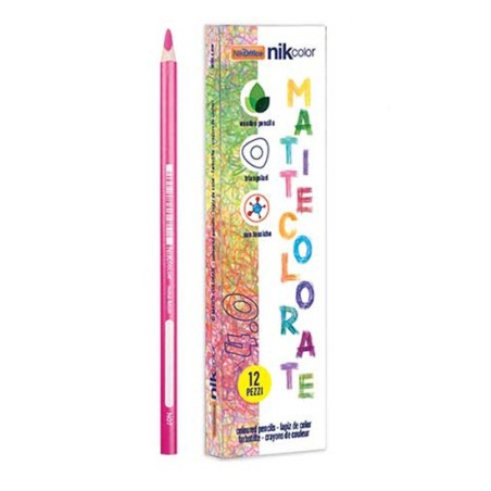 Nikoffice Matite Colorate Mina 4,0 mm Marrone 12 Pezzi 32/206-23