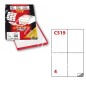 Markin C519 Etichette Adesive Bianche 105x148,5 mm 4 per Foglio 100 Fogli A4 C/519SP Markin C519 Etichette Adesive Bianche 105x148,5 mm 4 per Foglio 100 Fogli A4 C/519SP