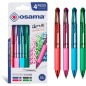 Osama Penna a Sfera 4 Colori Multichrome Punta Media 1,0 mm Fusto Cromo Pastello 4 Pezzi OW84010441 Osama Penna a Sfera 4 Colori Multichrome Punta Media 1,0 mm Fusto Cromo Pastello 4 Pezzi OW84010441