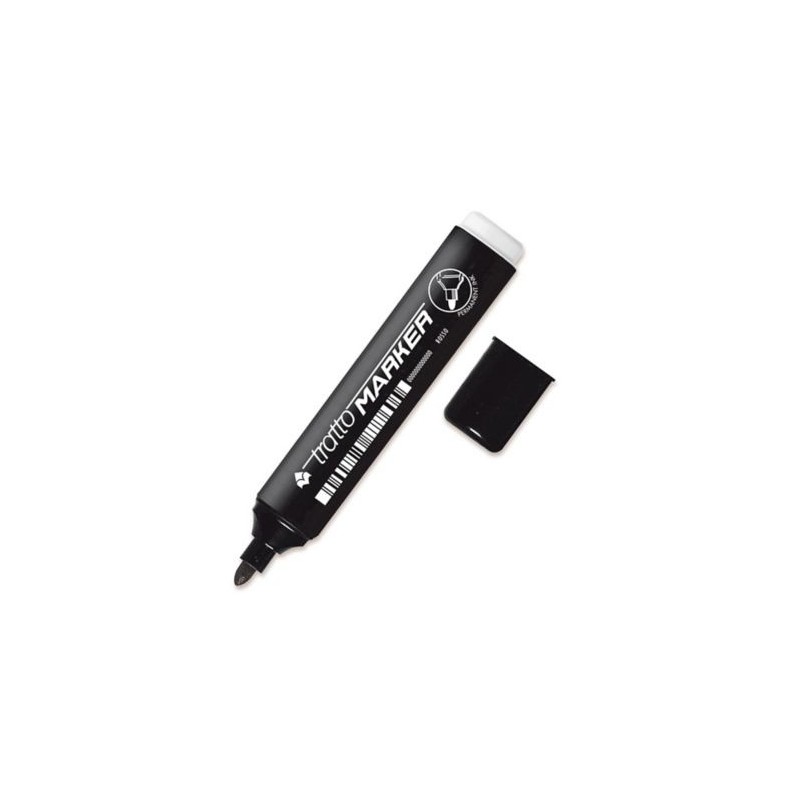 Tratto Marker 8410 03 Pennarello Permanente Punta Tonda Ø3 mm Nero Confezione 20 Pezzi 841003