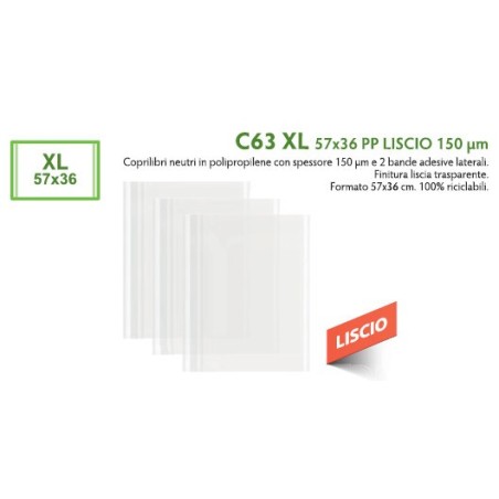 FAVORIT 100 pz Copertina coprilibro C63XL liscio colore neutro 57x36 150my 100501029