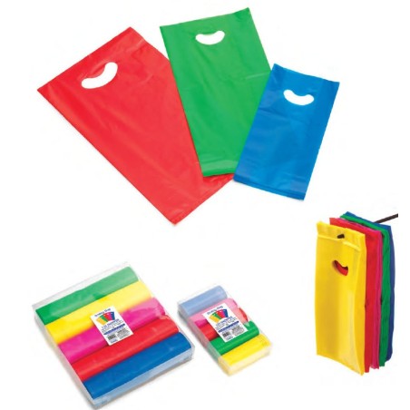 SHOPPERS POLIETILENE A FAGIOLO 40+7X65 -75pz 5COL ASS. 501271