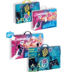 FAVORIT Valigetta in Poliondam soggetti Social 2 Chiusure 36,5x56,5 dorso 5,5 400174617