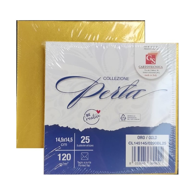PERLATO ORO 14,5x14,5 TP GR. 120 BL.25 BUSTE CL145145B/0290BL25 PERLATO ORO 14,5x14,5 TP GR. 120 BL.25 BUSTE CL145145B/0290BL25