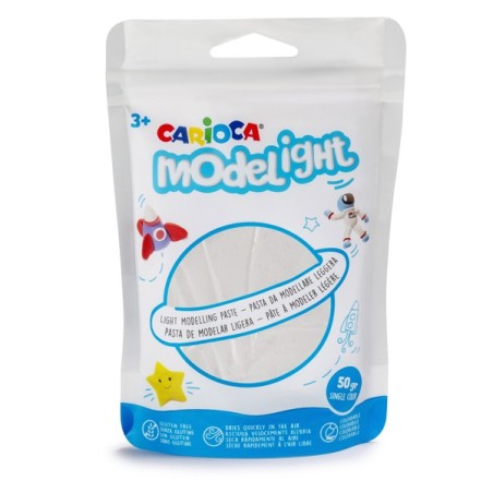 Carioca Modelight pasta da modellare leggera 50 g bianco