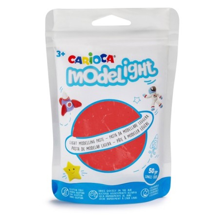 Carioca Modelight pasta da modellare leggera 50 g rosso