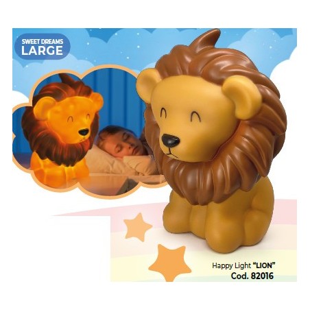 Lampada Happy Light Lebez Lion formato grande, altezza 30 cm - 82016