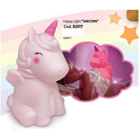 Lampada Happy Light Lebez Unicorn formato grande, altezza 30 cm - 82017