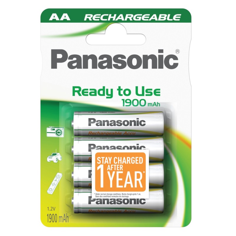 Panasonic Evolta pile stilo AA ricaricabili NiMH 1900 mAh – blister 4 pezzi Panasonic Evolta pile stilo AA ricaricabili NiMH 1900 mAh – blister 4 pezzi