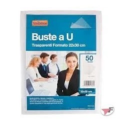 Buste a U lisce trasparenti lucide Conf. 50 22x30 01/293