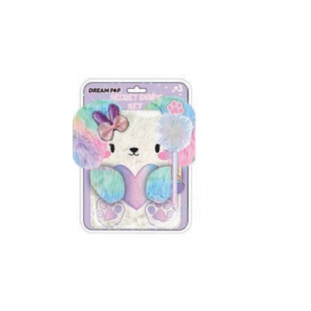 Seven Set diario segreto Coniglio DreamPop 15×20 cm copertina peluche lucchetto penna pompon K10343TC-32754