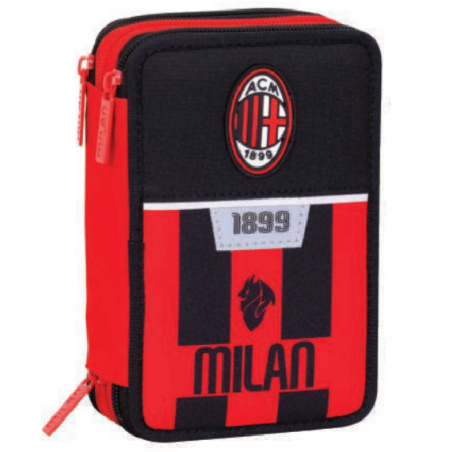 Seven Astuccio 3 zip Milan Kick and Score 12,5×20×7 cm tessuto poliestere 44 pezzi 30F202504-899