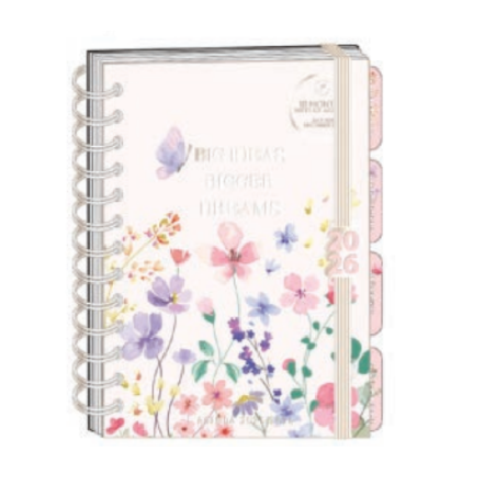 Seven Agenda spiralata 18 mesi Flower Tri-Coastal 18×22 cm copertina rigida 140 pagine 31137TA-33007