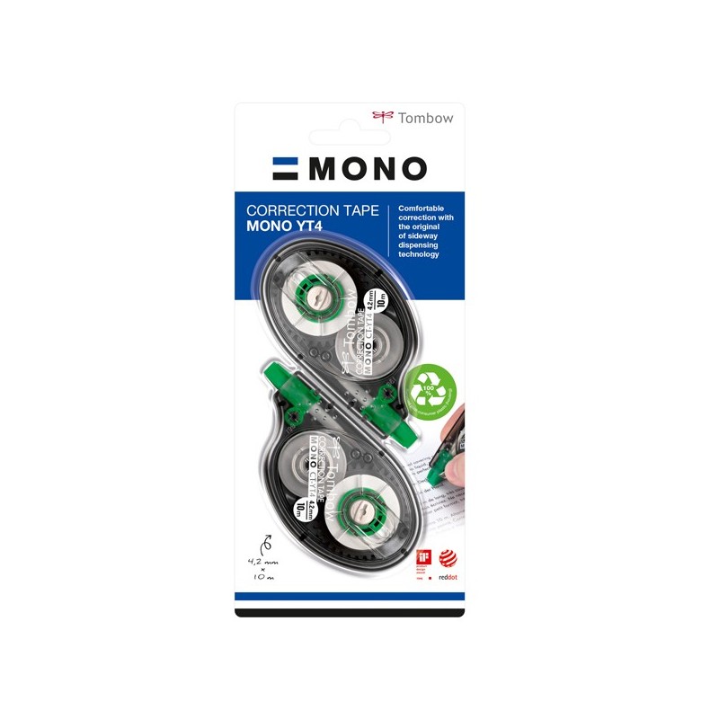 CORRETT.MONO TAPE TOMBOW 4,2mm x 10mt Blister 2pz PCT-YT4 CORRETT.MONO TAPE TOMBOW 4,2mm x 10mt Blister 2pz PCT-YT4